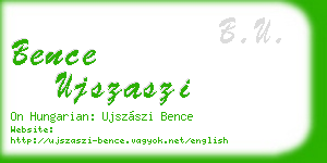 bence ujszaszi business card